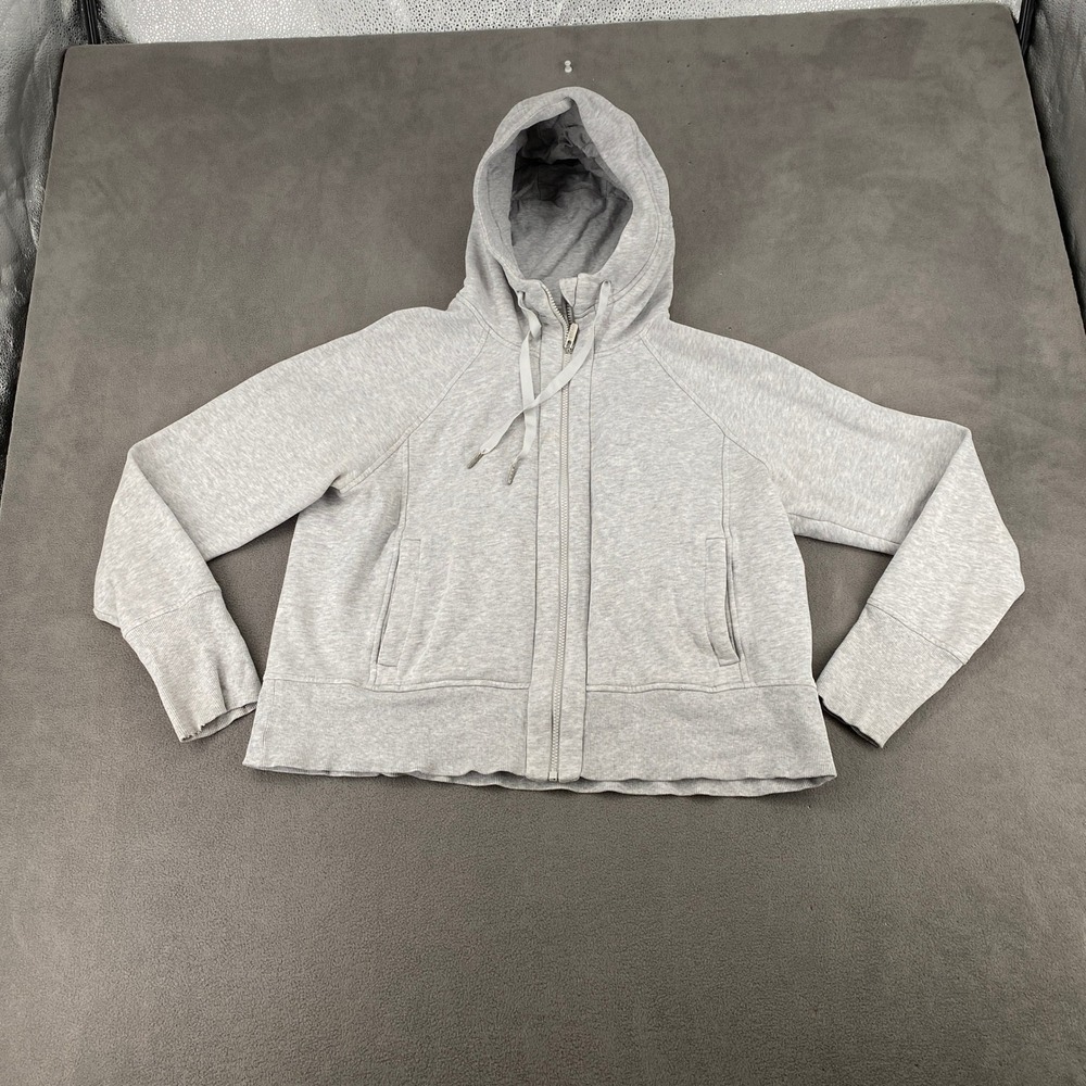 Lululemon Scuba Full Zip Hoodie Heathered Core Ultra Light Grey Size 8
